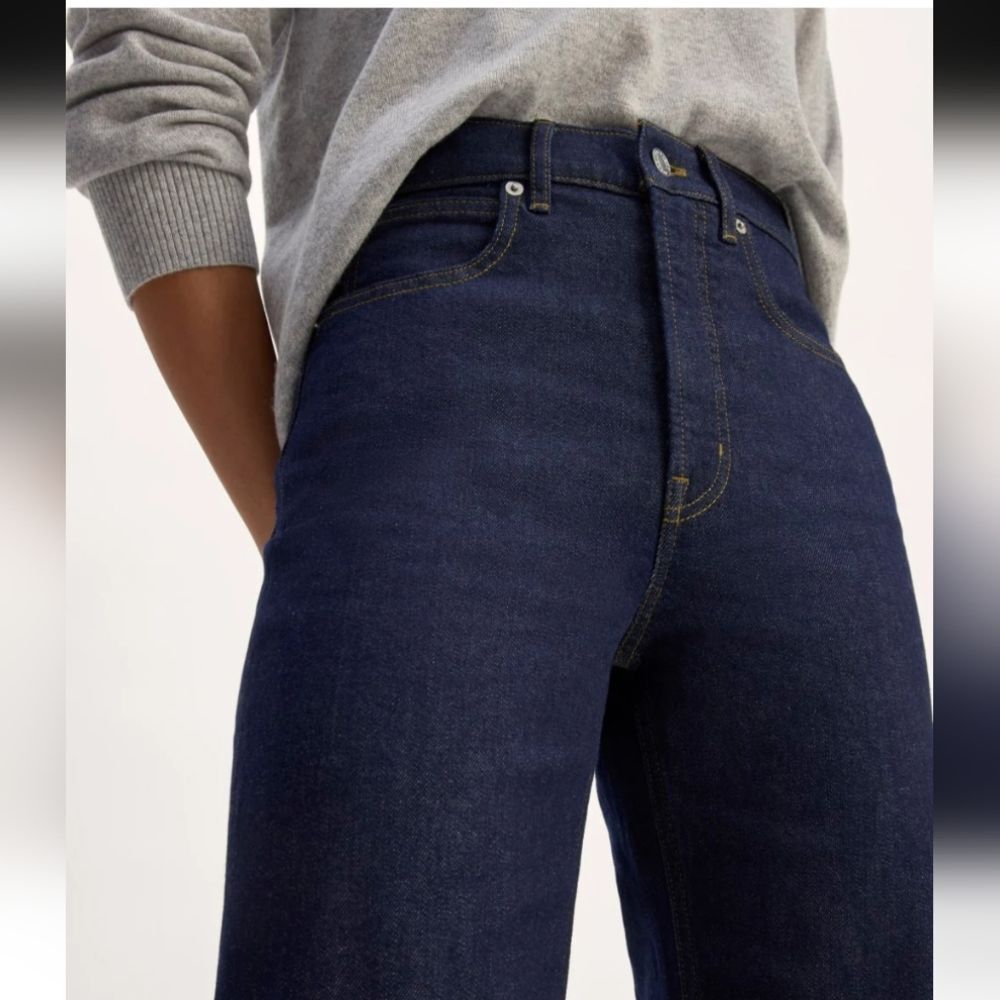 NWT Everlane The Way-high Jean Pure Blue Dark Organic Denim Straight Leg 30 - Picture 13 of 14